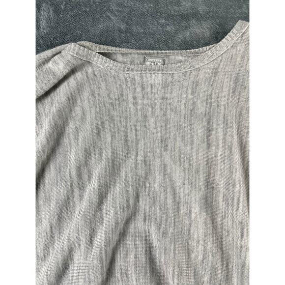 Converse One Star Dolman Sleeve Sweater Women's M Gray Heather Batwing Top #Y2K - Picture 6 of 7